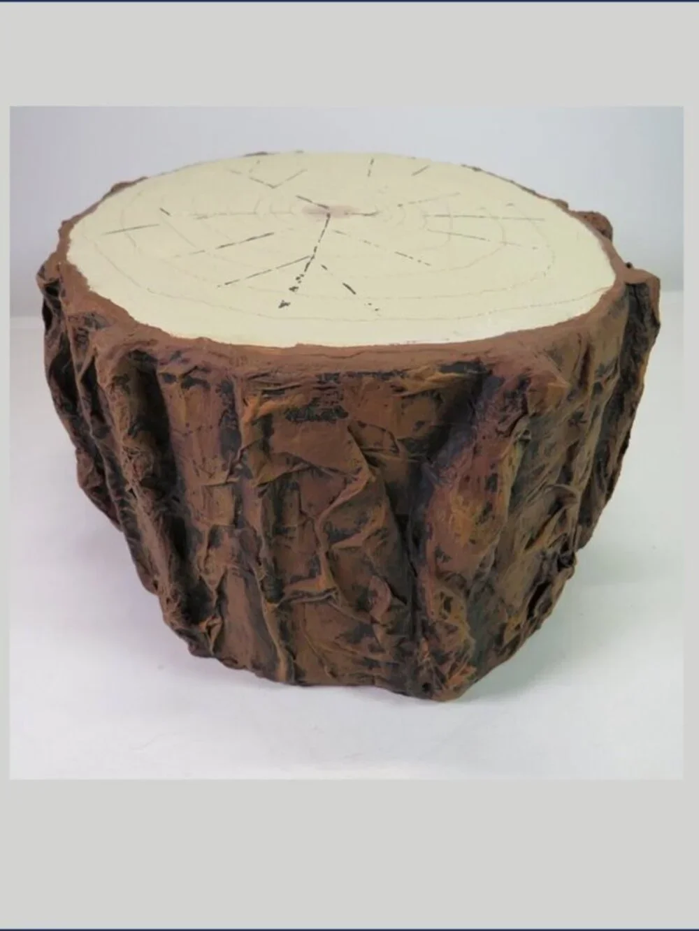 Handcrafted Rustic Tree Log Trunk Display Riser Woodland Faux Stump Decor Stand